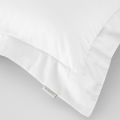 Bianca Fine Linens 400 Thread Count Cotton Sateen Oxford 50x75cm + border Pack of 2 Pillow cases with envelope closure White