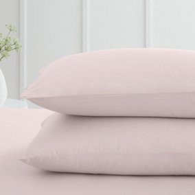 Bianca Fine Linens 400 Thread Count Cotton Sateen Standard 50x75cm Pack of 2 Pillow cases with envelope closure Blush Pink