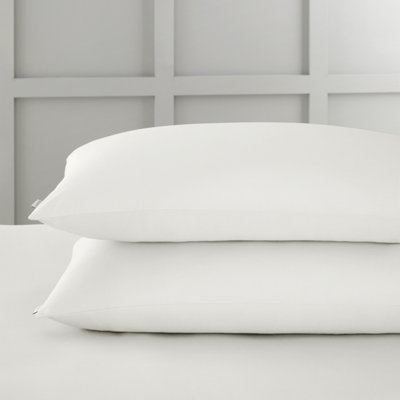 Bianca Fine Linens 400 Thread Count Cotton Sateen Standard 50x75cm Pack of 2 Pillow cases with envelope closure Cream