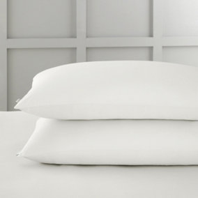Bianca Fine Linens 400 Thread Count Cotton Sateen Standard 50x75cm Pack of 2 Pillow cases with envelope closure Cream