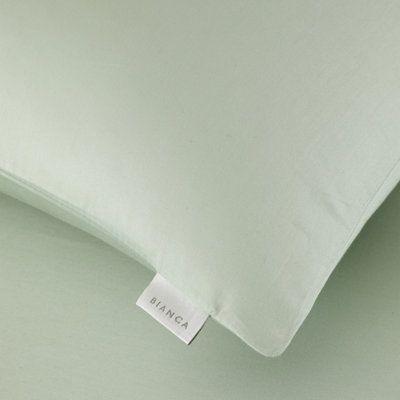 Bianca Fine Linens 400 Thread Count Cotton Sateen Standard 50x75cm Pack of 2 Pillow cases with envelope closure Green