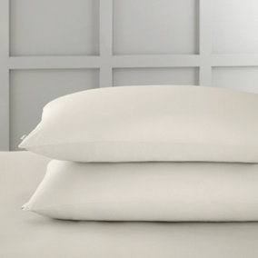 Bianca Fine Linens 400 Thread Count Cotton Sateen Standard 50x75cm Pack of 2 Pillow cases with envelope closure Oyster