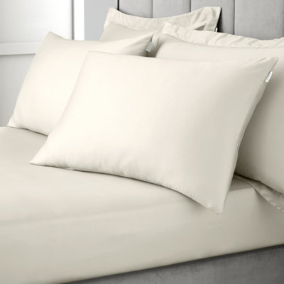 Bianca Fine Linens 400 Thread Count Cotton Sateen Standard 50x75cm Pack of 2 Pillow cases with envelope closure Oyster