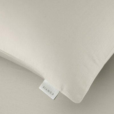 Bianca Fine Linens 400 Thread Count Cotton Sateen Standard 50x75cm Pack of 2 Pillow cases with envelope closure Oyster