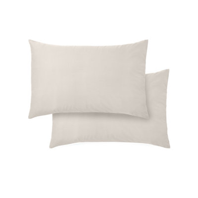 Bianca Fine Linens 400 Thread Count Cotton Sateen Standard 50x75cm Pack of 2 Pillow cases with envelope closure Oyster