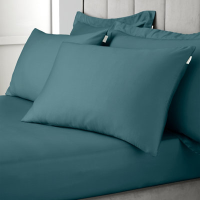 Bianca Fine Linens 400 Thread Count Cotton Sateen Standard 50x75cm Pack of 2 Pillow cases with envelope closure Teal