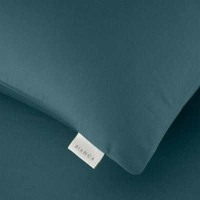 Bianca Fine Linens 400 Thread Count Cotton Sateen Standard 50x75cm Pack of 2 Pillow cases with envelope closure Teal