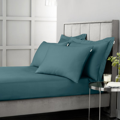 Bianca Fine Linens 400 Thread Count Cotton Sateen Standard 50x75cm Pack of 2 Pillow cases with envelope closure Teal