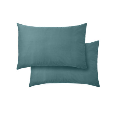 Bianca Fine Linens 400 Thread Count Cotton Sateen Standard 50x75cm Pack of 2 Pillow cases with envelope closure Teal