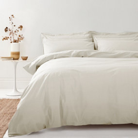 Bianca Fine Linens Bedding 200 Thread Count Organic King Duvet Cover Set with Pillowcases Natural