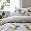 Bianca Fine Linens Bedding Layered Leaf Egyptian Cotton Duvet Cover Set with Pillowcases Natural