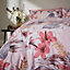 Bianca Fine Linens Bedding Leilani Floral 400 Thread Count Cotton Duvet Cover Set with Pillowcases Blush Pink