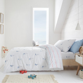 Bianca Fine Linens Bedding Sailing Boats Cotton Junior Duvet Cover Set with Pillowcases Blue