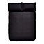 Bianca Fine Linens Bedding Satin Geo Jacquard Cotton Duvet Cover Set with Pillowcase Black