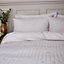 Bianca Fine Linens Bedding Satin Geo Jacquard Cotton Duvet Cover Set with Pillowcase White