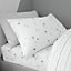 Bianca Fine Linens Bedding Stars Cotton Duvet Cover Set with Pillowcase Grey