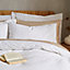 Bianca Fine Linens Bedding Waffle Cotton Circle Cotton Duvet Cover Set with Pillowcase White