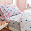 Bianca Fine Linens Bedding Woodland Unicorn And Stars Cotton Duvet Cover Set with Pillowcases Pink