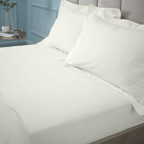 Bianca Fine Linens Bedroom 180 Thread Count Egyptian Cotton Fitted Sheet 34cm Depth Cream
