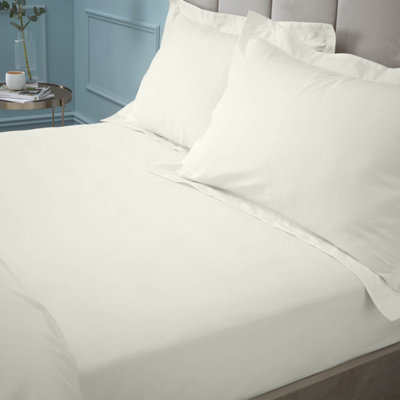 Bianca Fine Linens Bedroom 180 Thread Count Egyptian Cotton Fitted Sheet 34cm Depth Cream