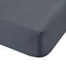 Bianca Fine Linens Bedroom 200 Thread Count Cotton Percale Fitted Sheet 32cm Depth Charcoal Grey