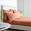 Bianca Fine Linens Bedroom 200 Thread Count Cotton Percale Fitted Sheet 32cm Depth Clay