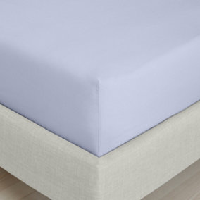 Bianca Fine Linens Bedroom 200 Thread Count Cotton Percale Fitted Sheet 32cm Depth Lavender