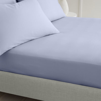 Bianca Fine Linens Bedroom 200 Thread Count Cotton Percale Fitted Sheet 32cm Depth Lavender