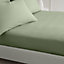 Bianca Fine Linens Bedroom 200 Thread Count Cotton Percale Fitted Sheet 32cm Depth Sage Green