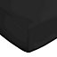 Bianca Fine Linens Bedroom 400 Thread Count Cotton Sateen Fitted Sheet 36cm Depth Black