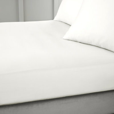 Bianca Fine Linens Bedroom 400 Thread Count Cotton Sateen Fitted Sheet 36cm Depth Cream