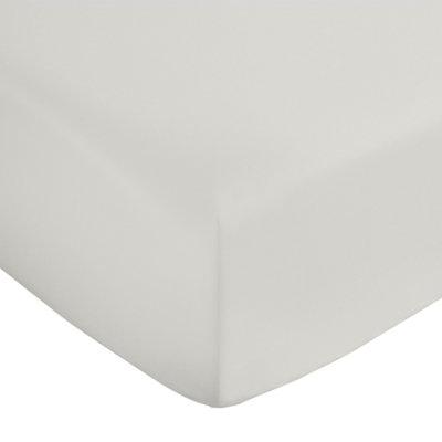 Bianca Fine Linens Bedroom 400 Thread Count Cotton Sateen Fitted Sheet 36cm Depth Cream