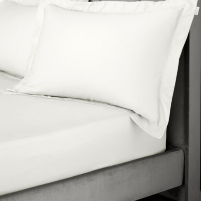 Bianca Fine Linens Bedroom 400 Thread Count Cotton Sateen Fitted Sheet 36cm Depth Ivory