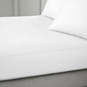 Bianca Fine Linens Bedroom 400 Thread Count Cotton Sateen Fitted Sheet 36cm Depth White