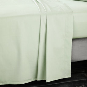 Bianca Fine Linens Bedroom 400 Thread Count Cotton Sateen Flat Sheet Green