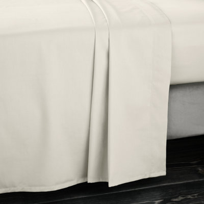 Bianca Fine Linens Bedroom 400 Thread Count Cotton Sateen Flat Sheet Oyster