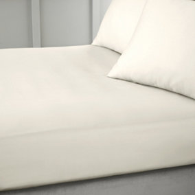 Bianca Fine Linens Bedroom 400 Thread Count Cotton Sateen King Fitted Sheet 36cm Depth Oyster