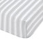 Bianca Fine Linens Bedroom Check And Stripe Fitted Sheet 25cm Depth Grey