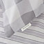 Bianca Fine Linens Bedroom Check And Stripe Fitted Sheet 25cm Depth Grey