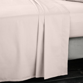 Bianca Fine Linens Bedroom Luxury 400 Thread Count Cotton Sateen Flat Sheet Blush Pink