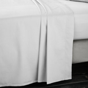 Bianca Fine Linens Bedroom Luxury 400 Thread Count Cotton Sateen Flat Sheet Dove Grey