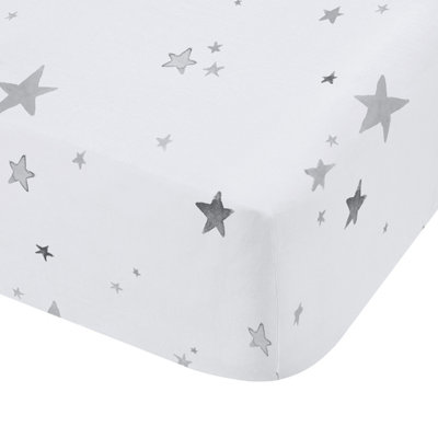 Bianca Fine Linens Bedroom Stars Fitted Sheet 25cm Depth Grey