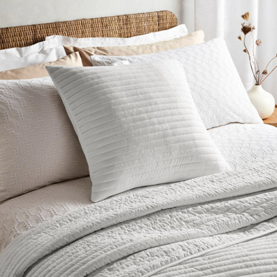 Bianca Fine Linens Living Quilted Lines 55x55cm Cushion White