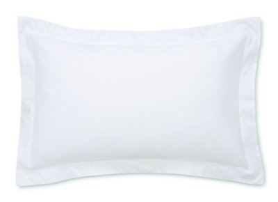 Bianca Fine Linens Luxury 800 Thread Count Cotton Sateen Oxford 50x75cm + border Pillow case with envelope closure White