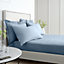 Bianca Fine Linens Pillowcases 200 TC Cotton Percale Standard 50x75cm Pack of 2 Pillow cases with envelope closure Blue