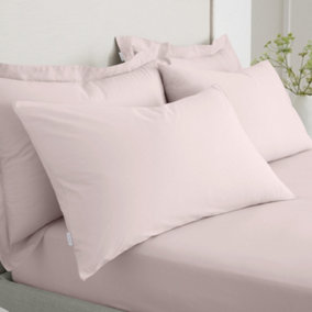 Bianca Fine Linens Pillowcases 200 TC Cotton Percale Standard 50x75cm Pack of 2 Pillow cases with envelope closure Blush Pink