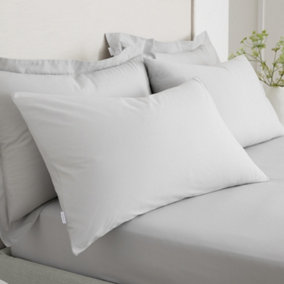Bianca Fine Linens Pillowcases 200 TC Cotton Percale Standard 50x75cm Pack of 2 Pillow cases with envelope closure Grey