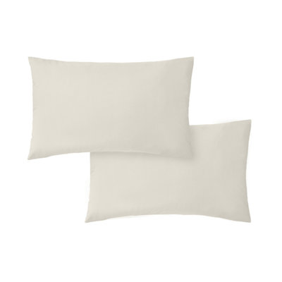 Bianca Fine Linens Pillowcases 200 TC Cotton Percale Standard 50x75cm Pack of 2 Pillow cases with envelope closure Natural
