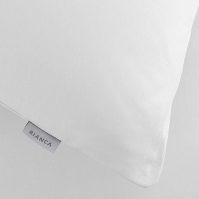Bianca Fine Linens Pillowcases 200 TC Cotton Percale Standard 50x75cm Pack of 2 Pillow cases with envelope closure White