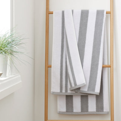 Bianca Fine Linens Reversible Stripe Cotton Jacquard Hand Towel Grey Price Comparisons | Compare The Build